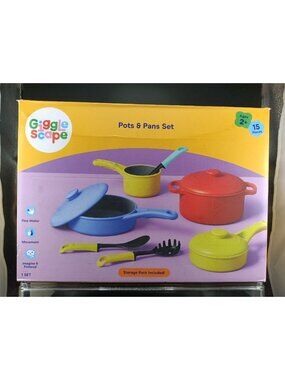 Giggle Scape 15-Piece Toddler Pots & Pans Play Set With Rack